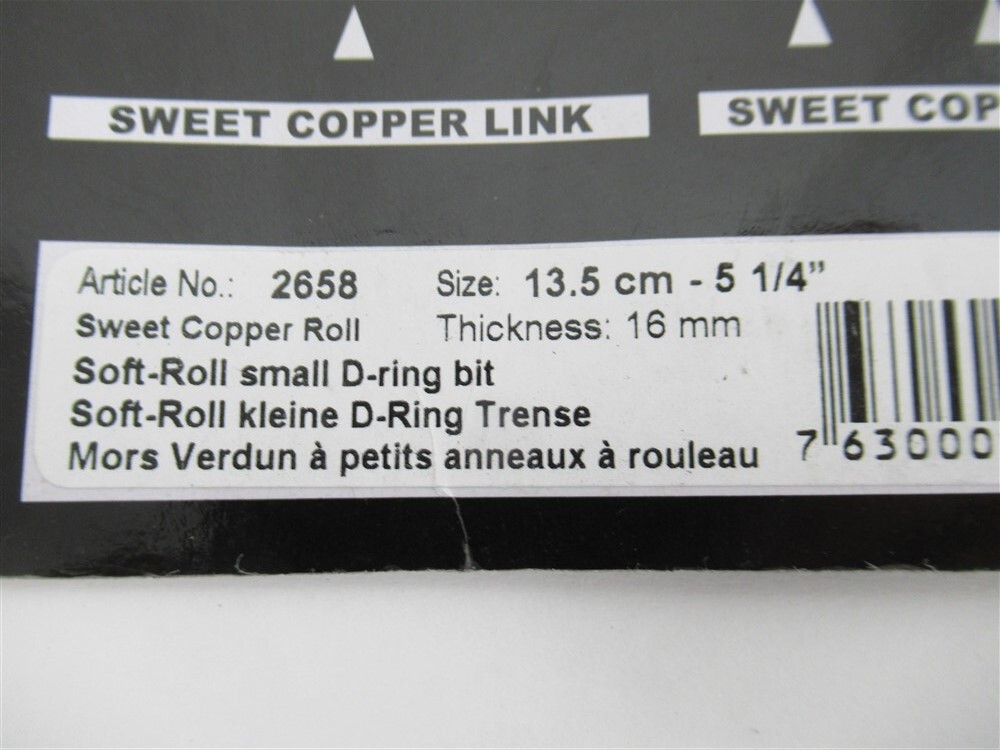 Stubben 2658 , 5-1/4" Sweet Copper Soft-Roll D-Ring Bit Double Broken