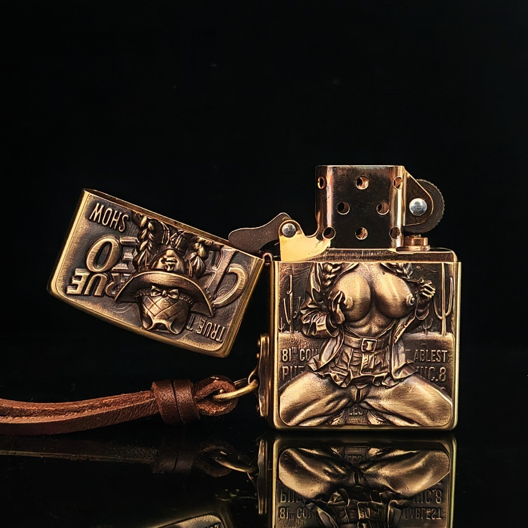 Cool Zippo Lighter with Cowboy Girl Design Gift For Men