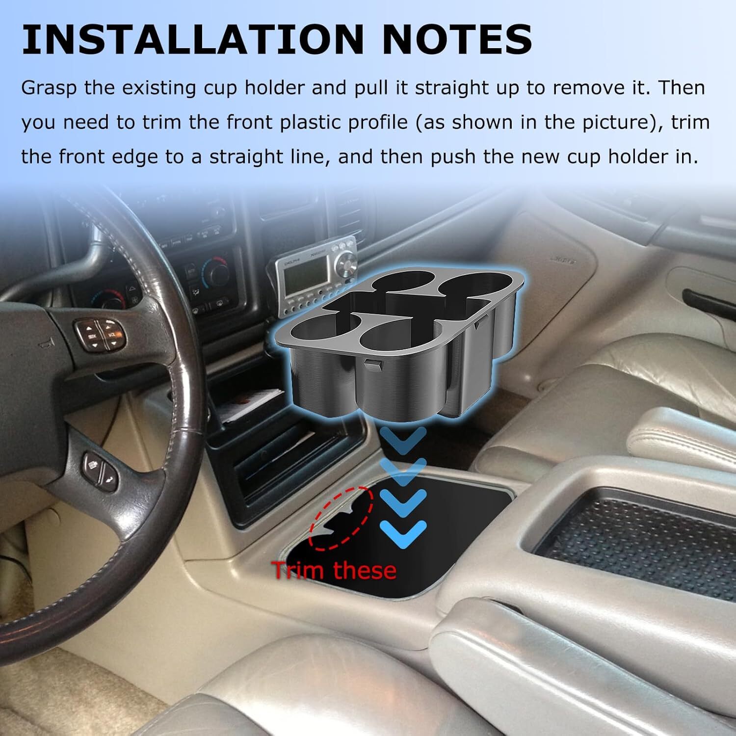 Cup Holder Upgrade for Chevrolet 2003-2007 GMC Silverado Tahoe Suburban Yukon