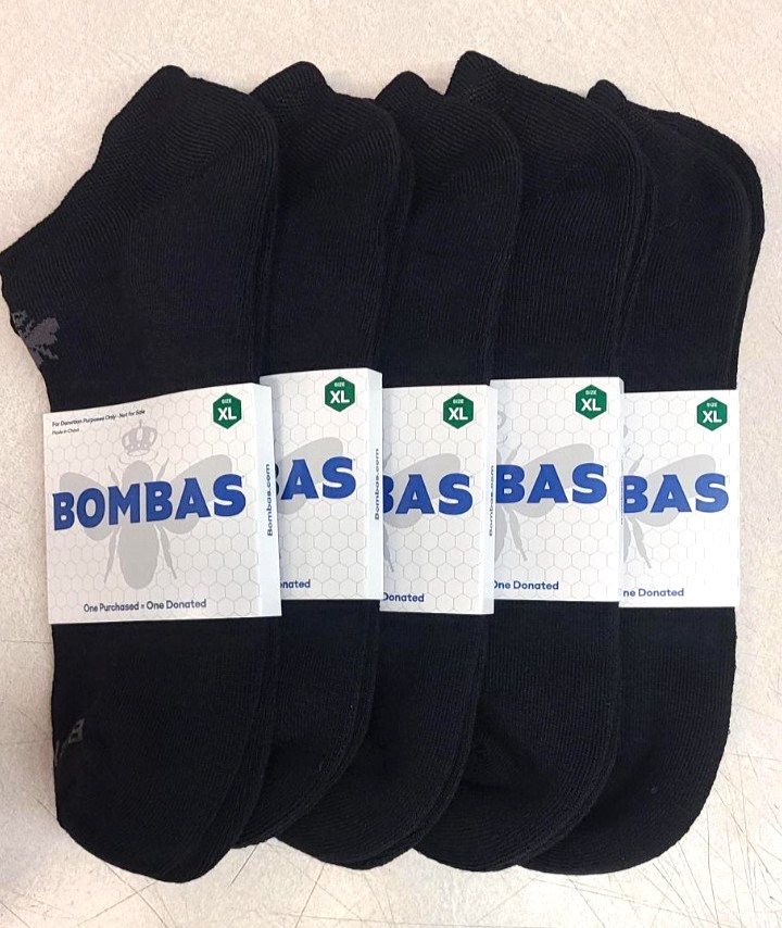 Bombas Black Socks Size XL Ankle 5 Pairs NEW