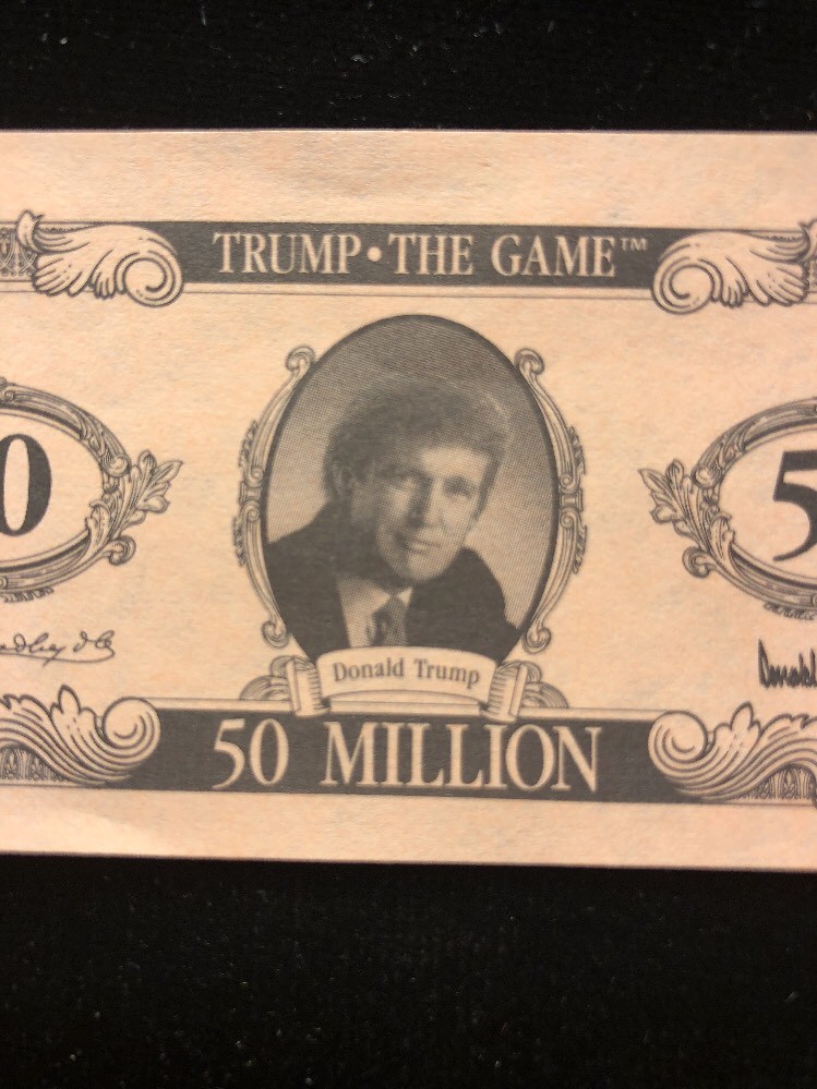 Vtg 1980s DONALD TRUMP $50 MILLION DOLLAR BILL Funny Money From 1989 Game