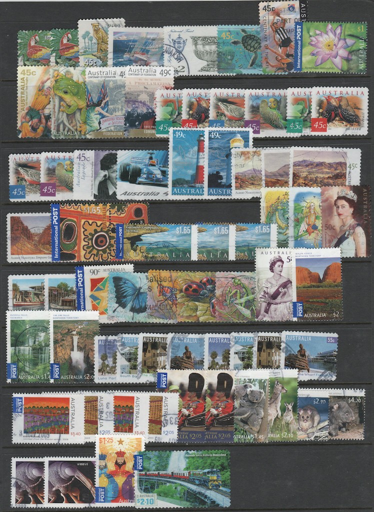 Australia Large Used Collection 1915 - 2010, 12 Pages CV $848.50