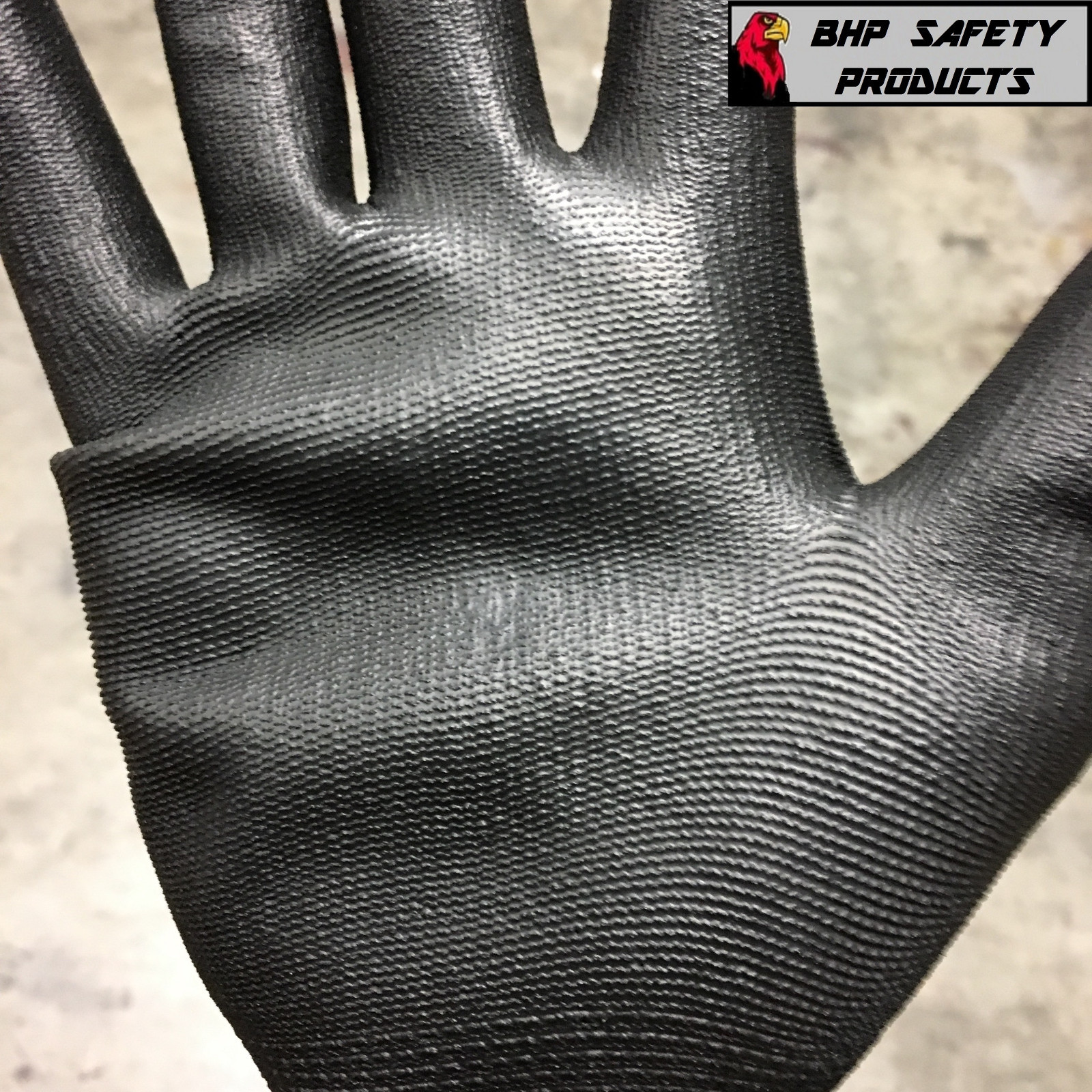 LIBERTY SP4638 P-GRIP WORK GLOVES BLACK PU POLYURETHANE PALM 144 PAIRS / 1 CASE