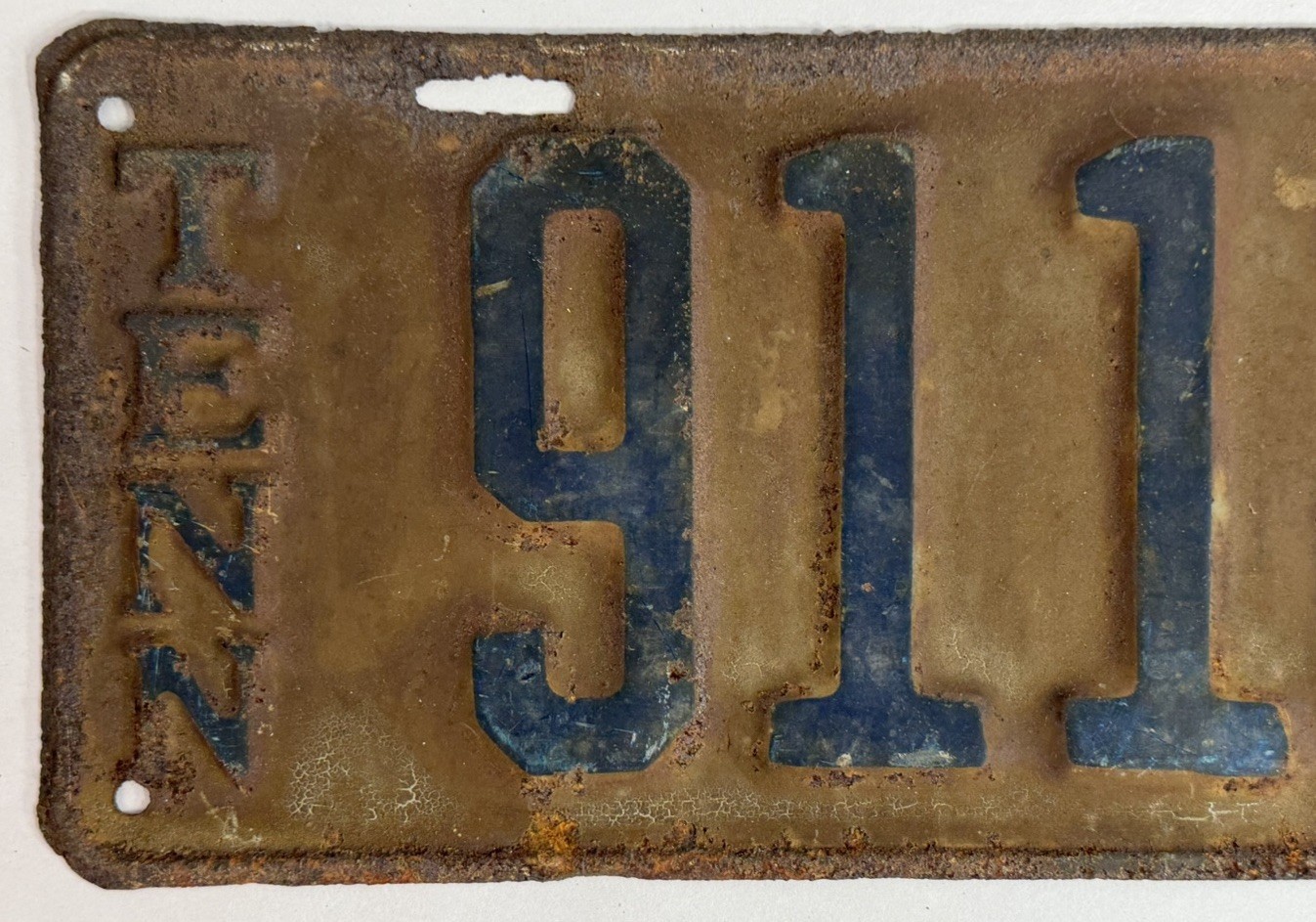 Vintage 1923 Tennessee License Plate 91124 Antique Auto