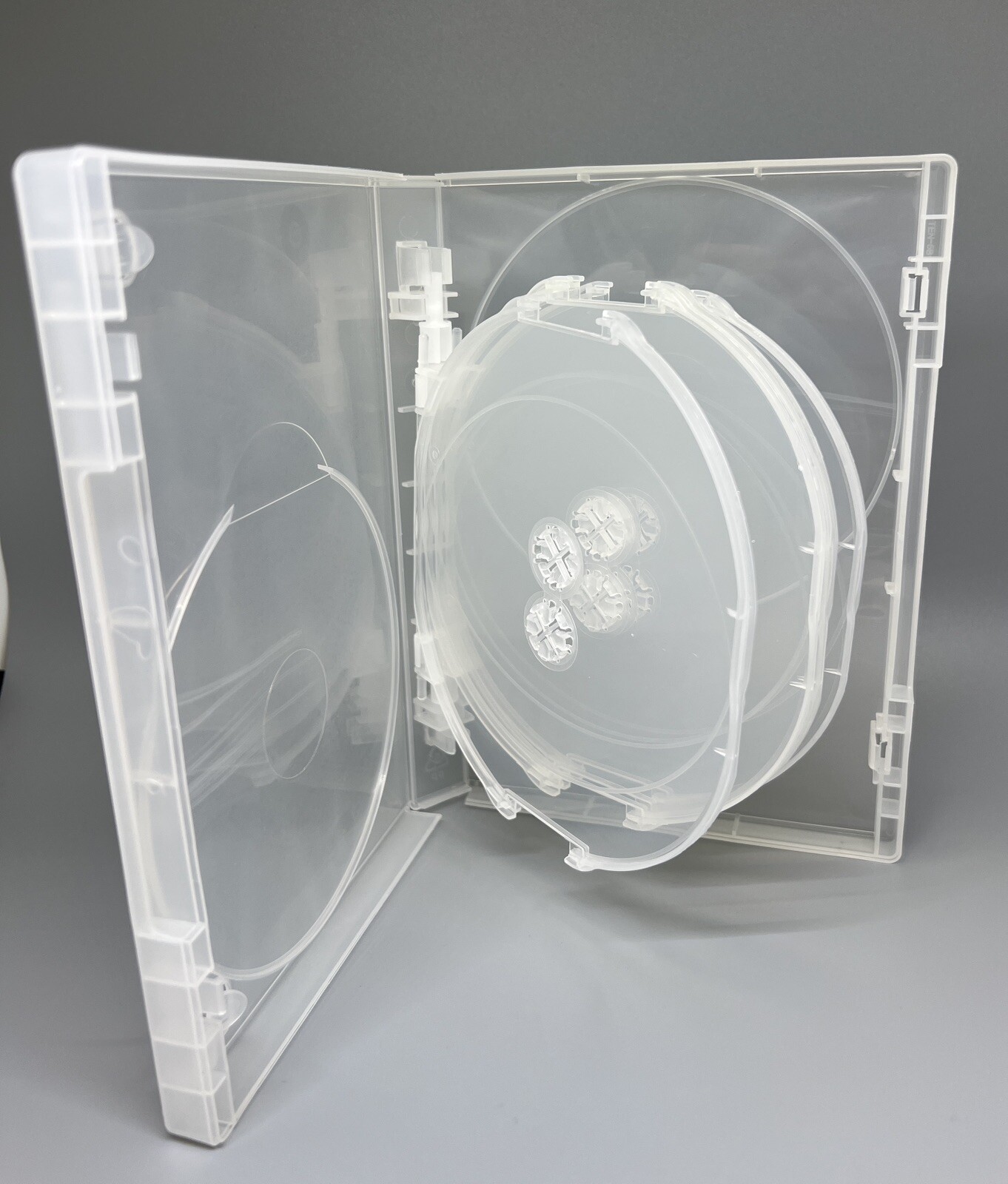 5 TOP QUALITY 25MM 8-DISC DVD CASE, SUPER CLEAR, CLIP, VIVA25MM08-CLR