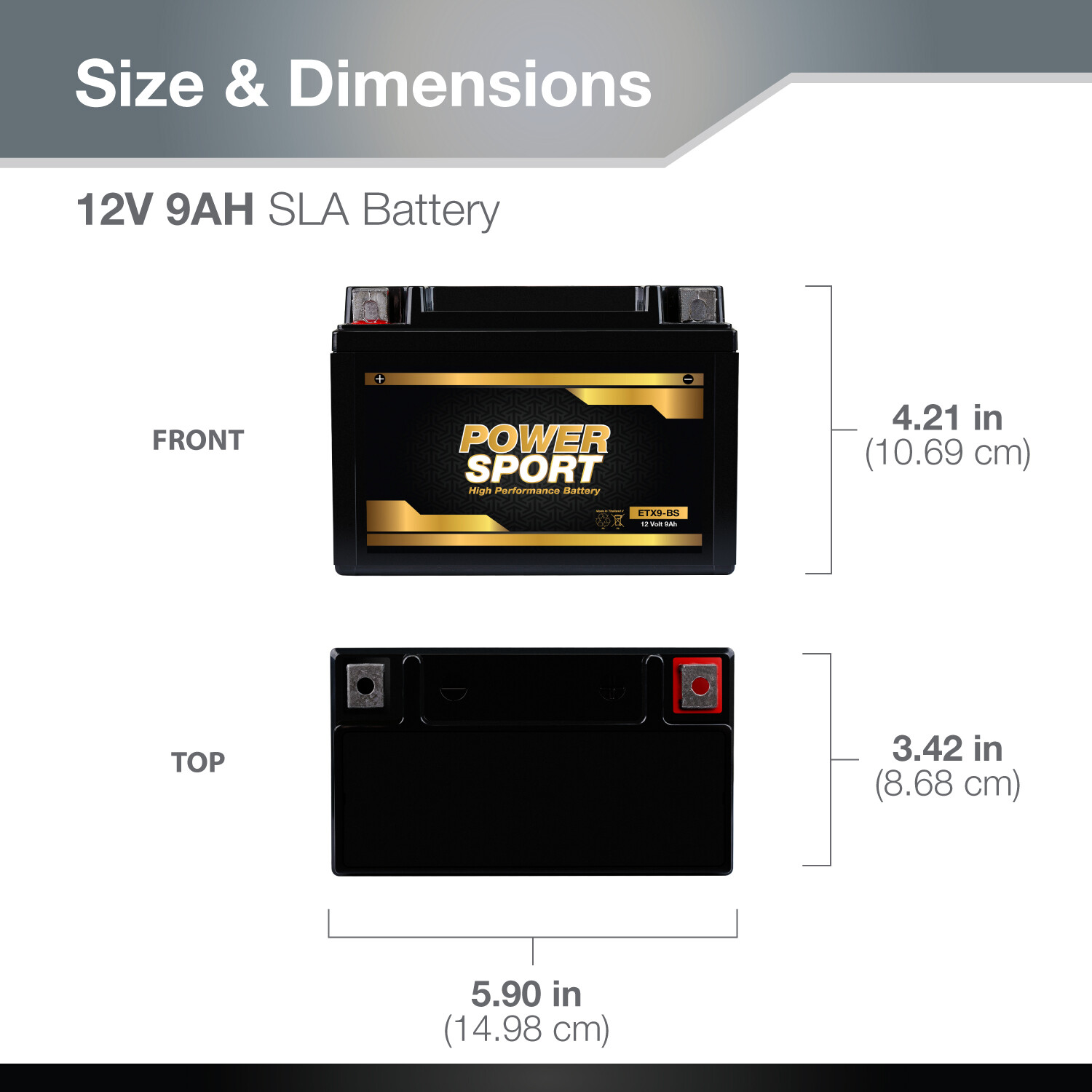 YTX9-BS Battery Replacement for Honda TRX300 Fourtrax Sportrax ATV