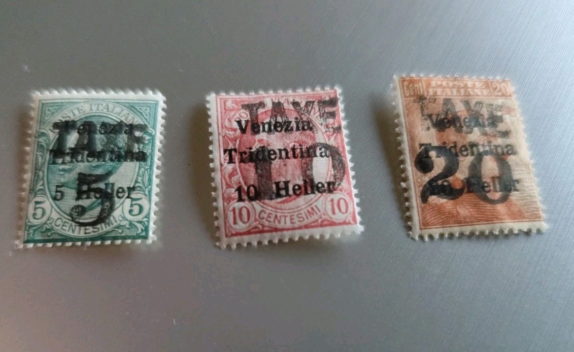 Tax Trentino Alto Adige Bolzano 1918/19 Venice Tridentina above. "TAXE"