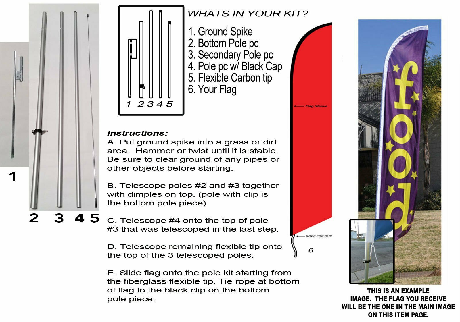 Bienvenidos (blue) 15ft Feather Banner Swooper Flag Kit with pole & spike