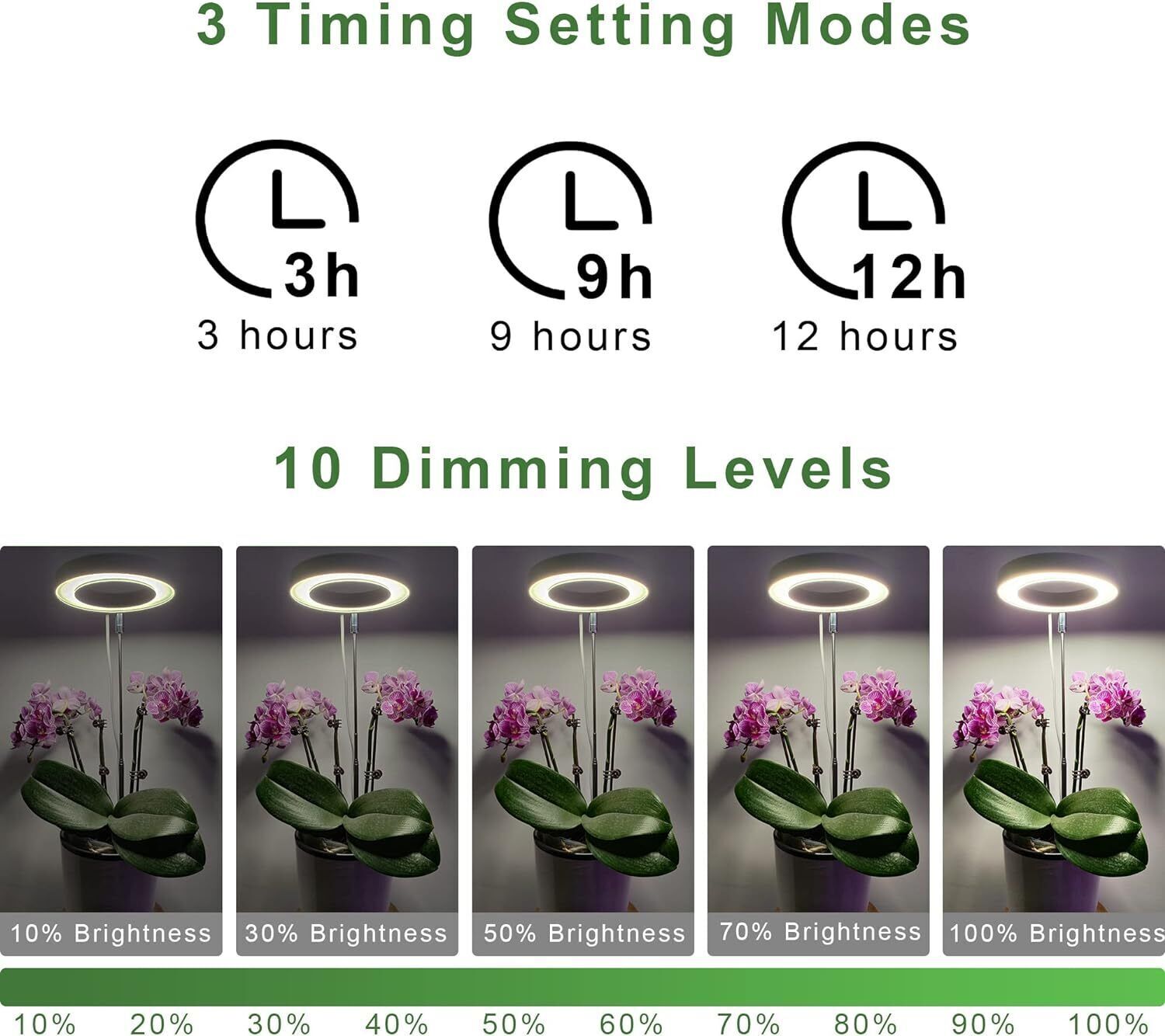 LED Grow Light Full Spectrum Indoor Plant Lamp with Timer