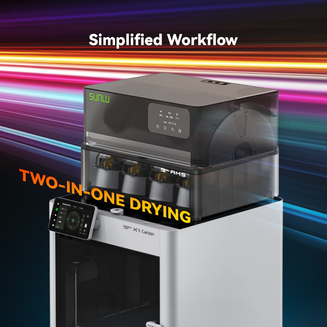 Sunlu AMS Heater Add Active Drying Function,Prevent Wet 3D Printer Filament