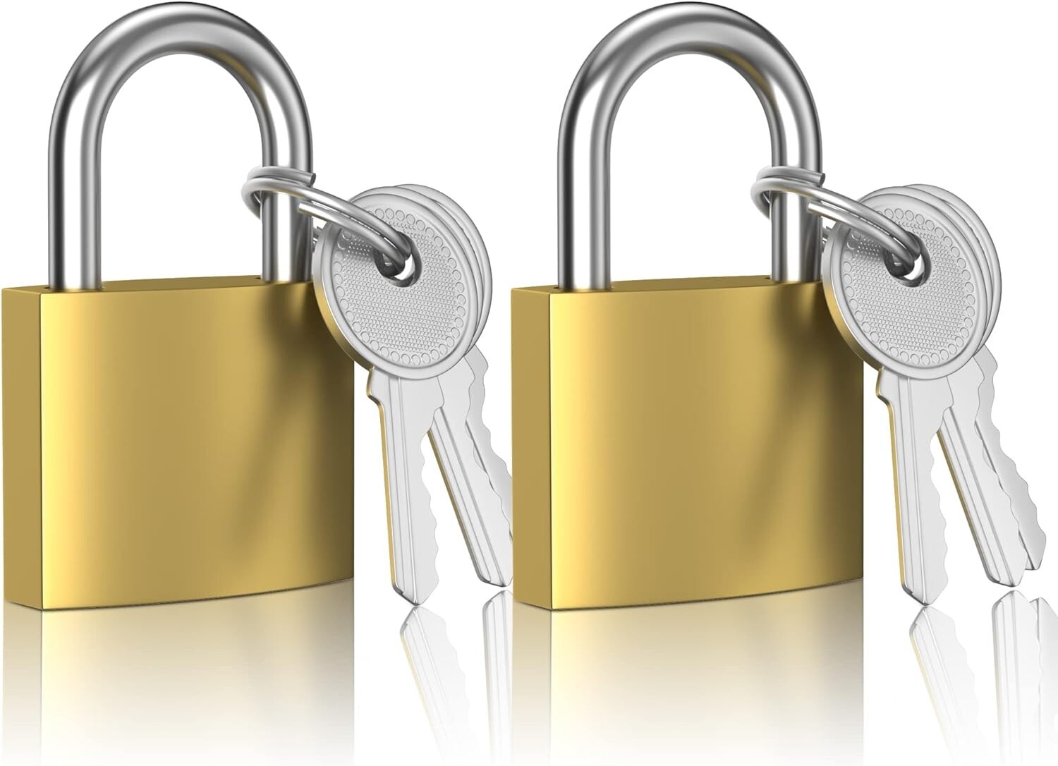 2 Pack Padlock Small Metal Brass Travel Lock Keyed Suitcase Luggage 20、25、32mm