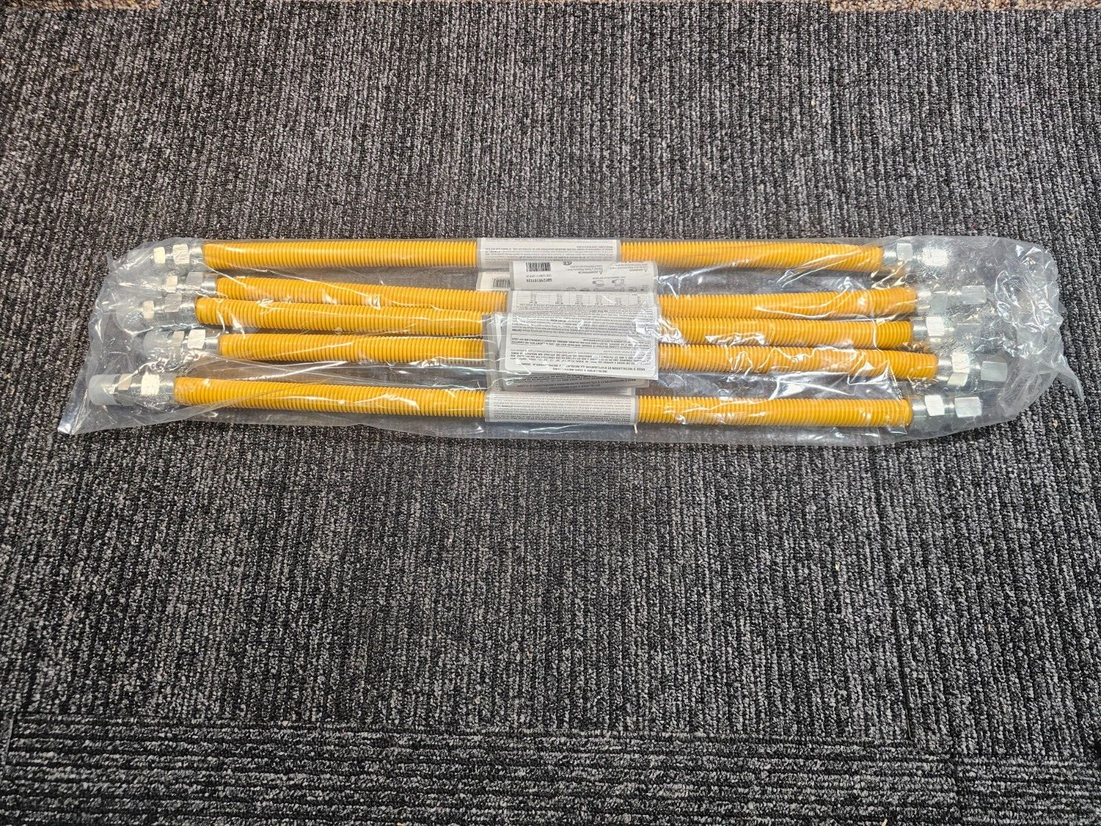 (QTY 5) Proline 1/2" MIP x 1/2" FIP x 24" Coated Stainless Steel Gas Connector