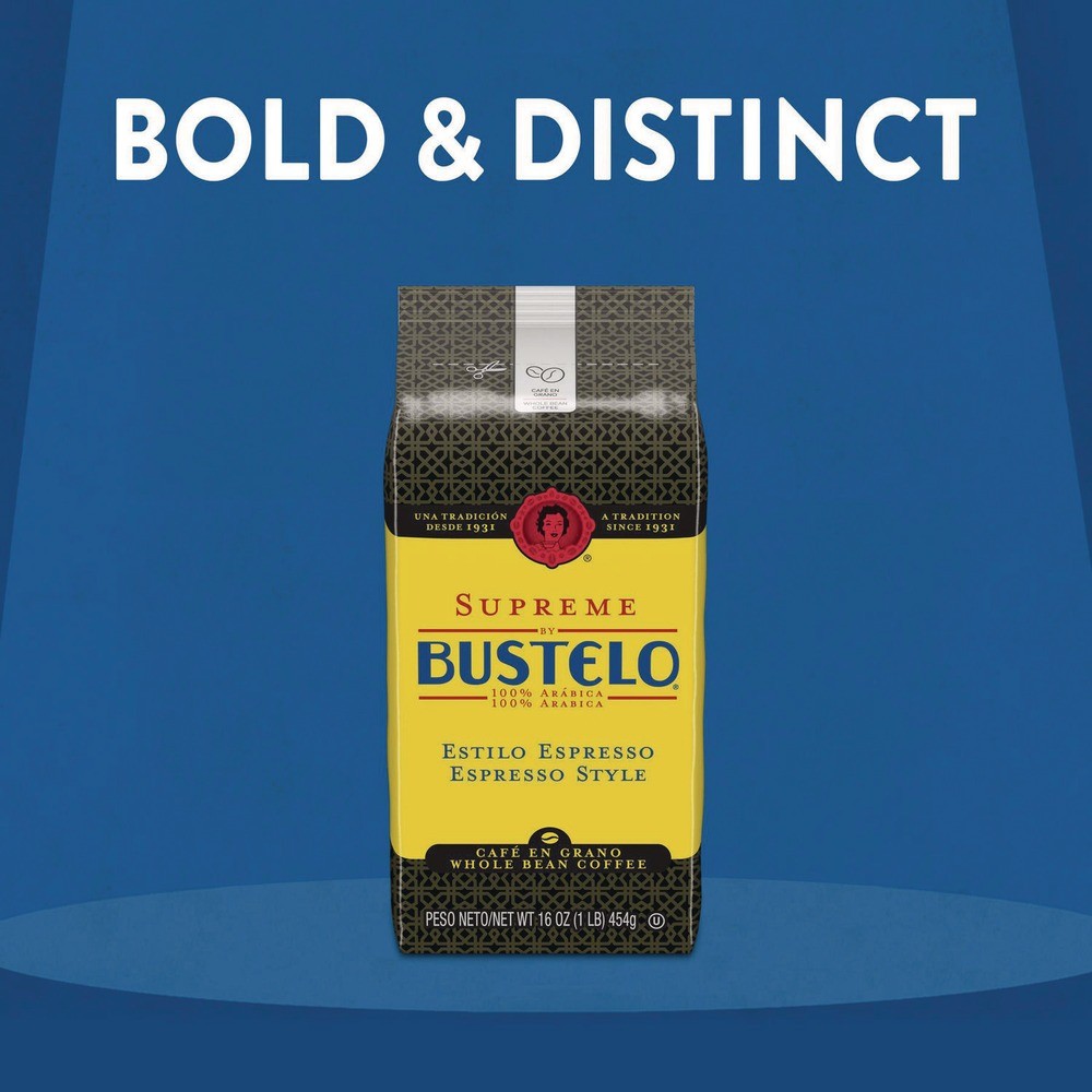 Folgers 21892 Cafe Bustelo 32 oz Bag Whole Bean Coffee - Espresso (4/CT) New