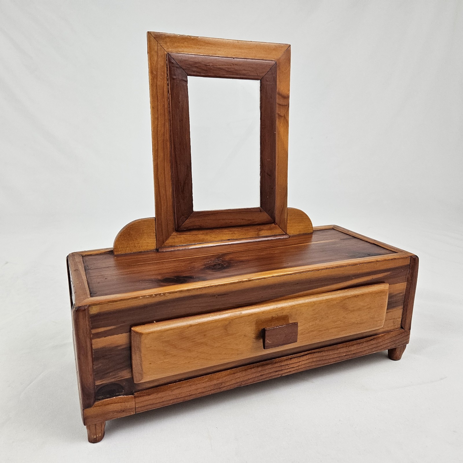 Vintage Salesman Sample Dresser Jewelry Box Mid-Century Cedar Wood Doll Size