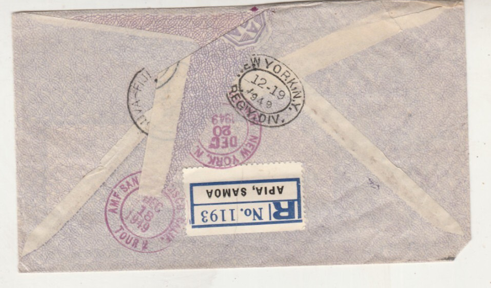 COVER LOVERS SALE #21 (WESTERN SAMOA REGESTERED AIRMAIL TO US)