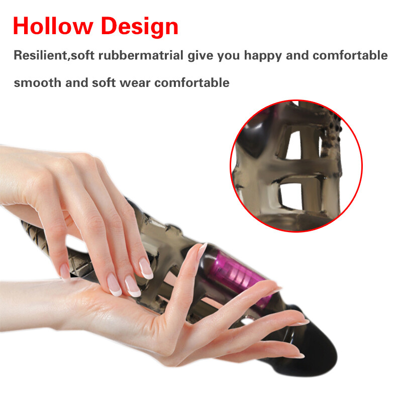 Vibrating Cock Penis Ring Sleeve Condom for Couple Men Vibrator Sex Toy Enhancer