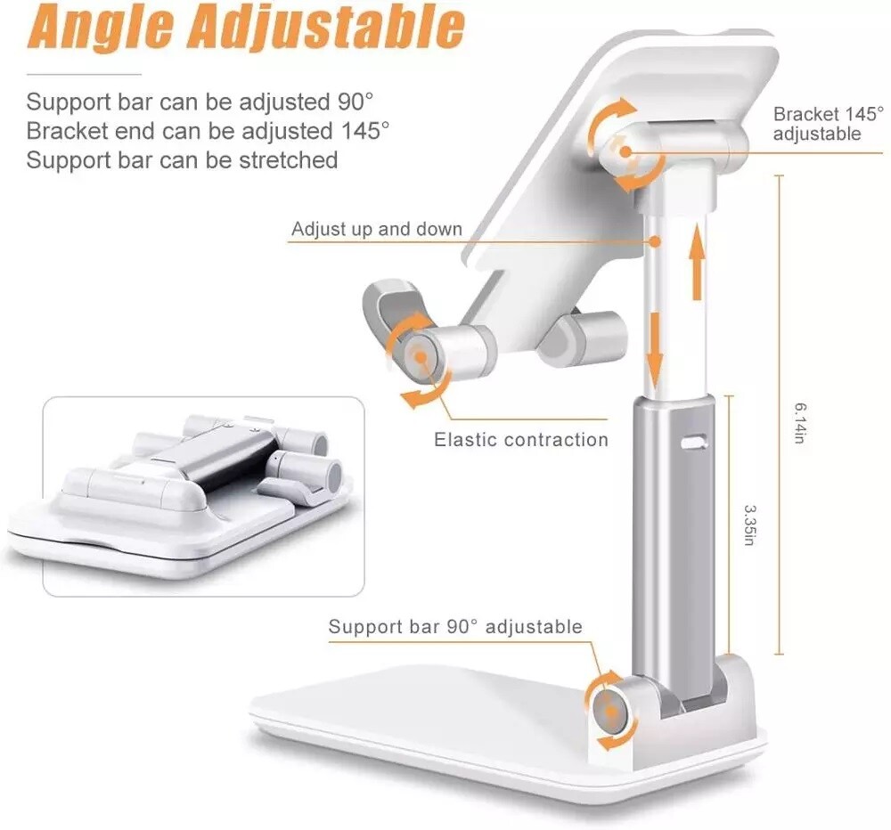Adjustable Phone Tablet Desktop Stand Desk Holder Mount Cradle For iPhone iPad