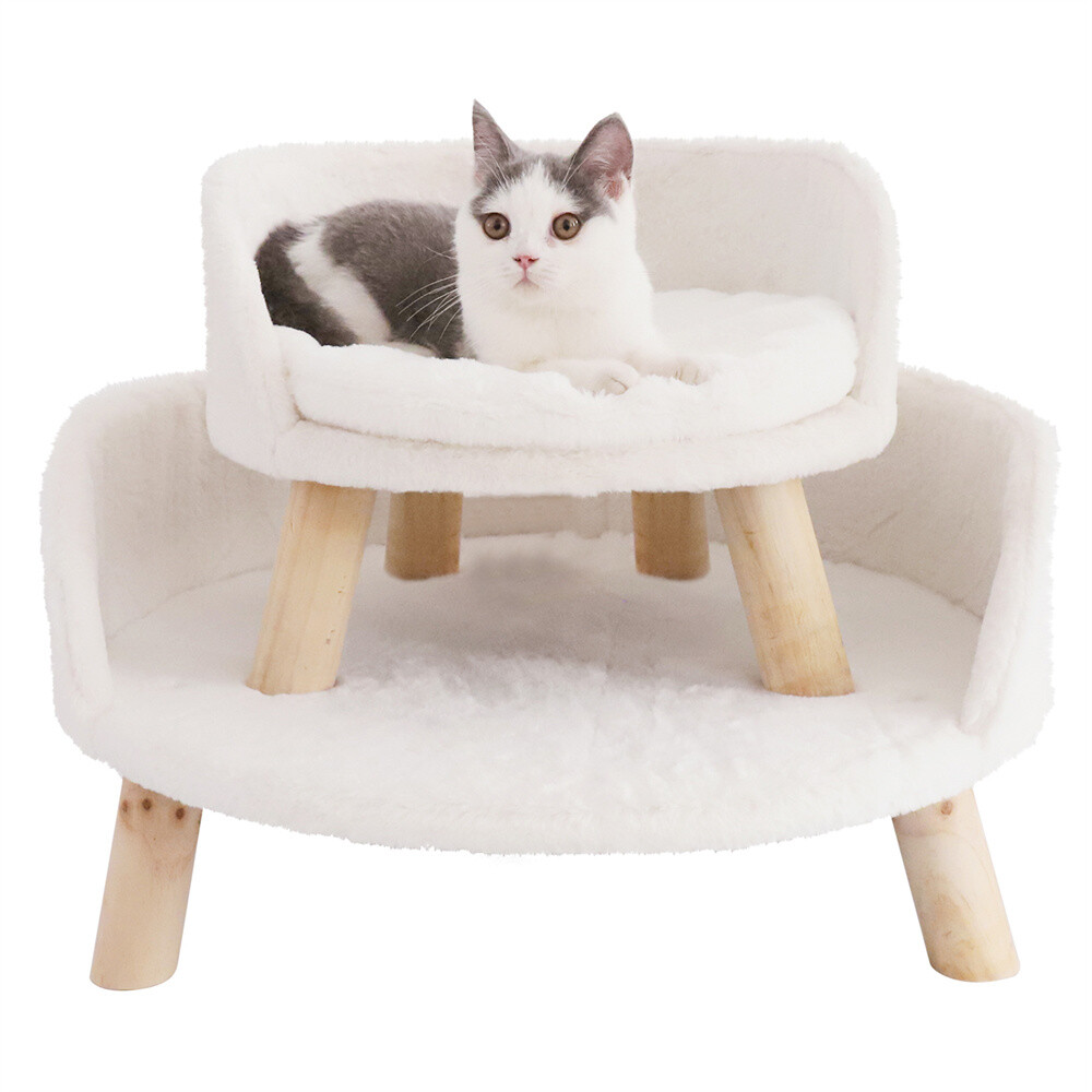 Modern Pet Sofa Low Back Lounging Bed With Removable Cushion Pillow For Dog Cat