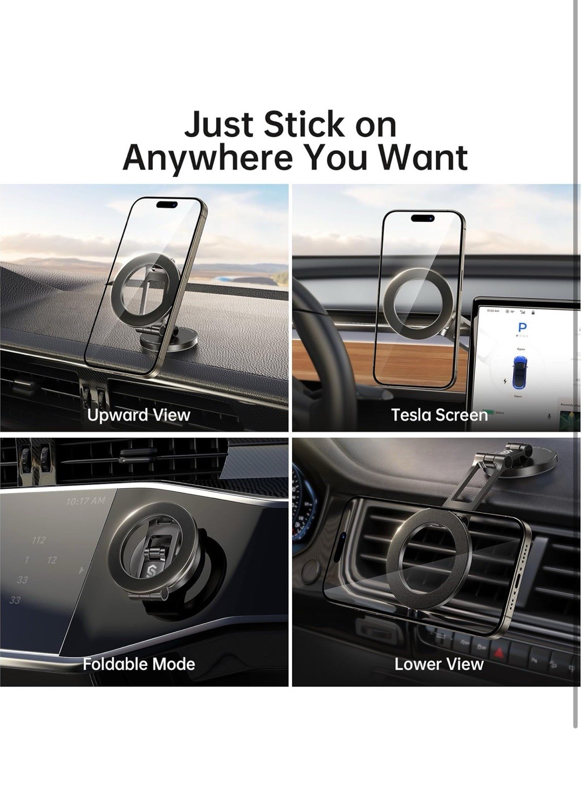 Syncwire Fits MagSafe Car Mount for Car Dash&Tesla Screen[All-Metal]