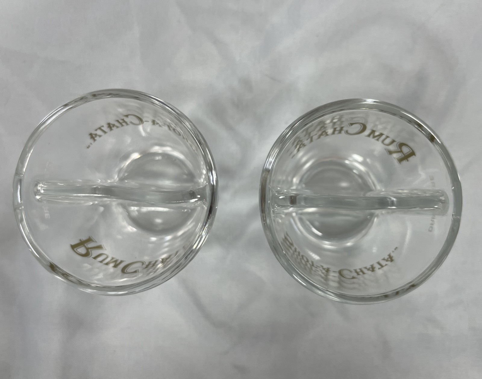 RumChata Shot-A-Chata Divided Shot Glasses - Split Glass - Rum Chata - Lot of 2