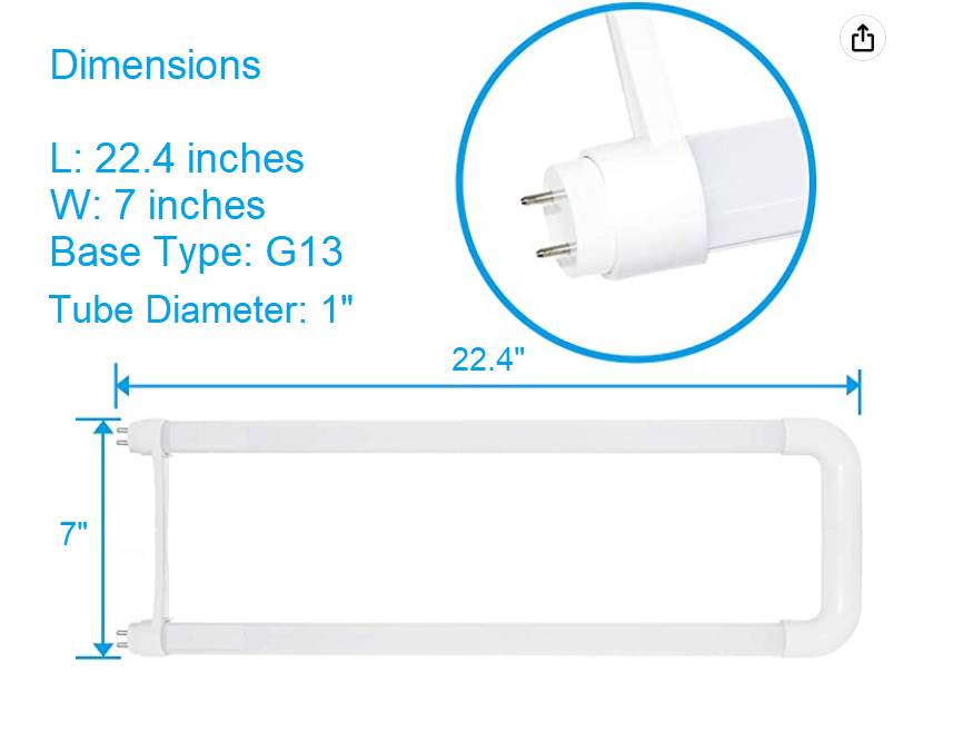 20pcs U Bend LED Tube Light T8 15W G3 1900 Lumens Direct or Ballast Bypass UL