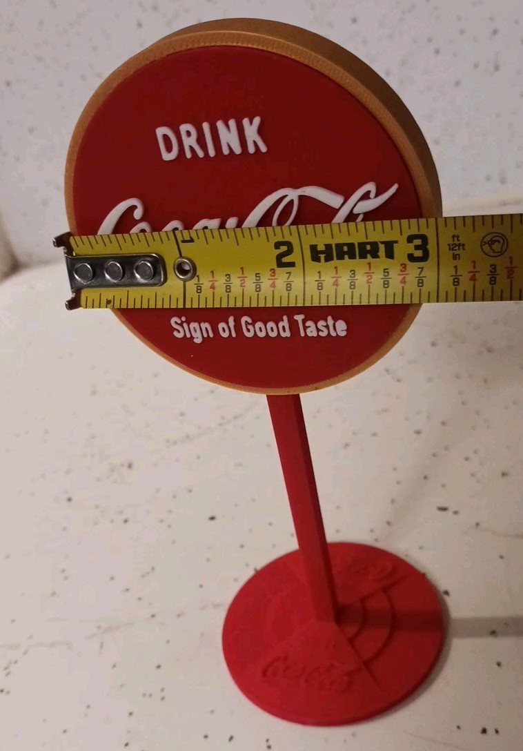 Vintage 1950's Coca Cola " Sign of Good Taste" Miniature 3d Print Replica 6.5"