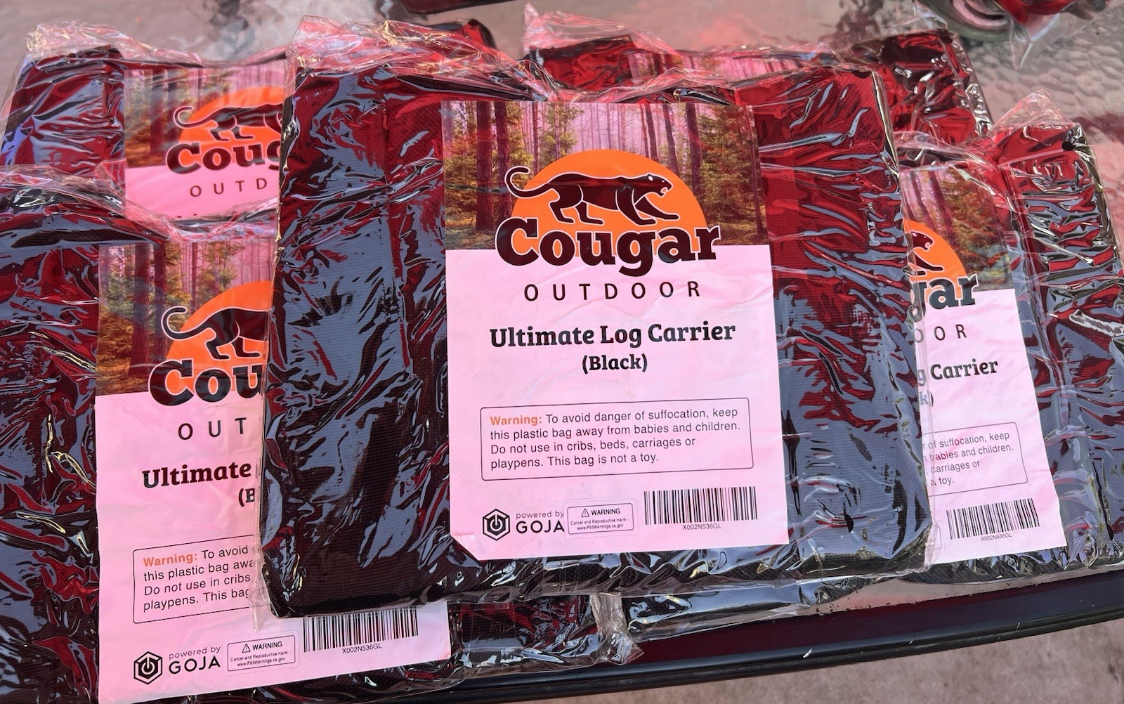 Cougar Outdoor The Ultimate Log Carrier Black 2 Handles Heavy Duty