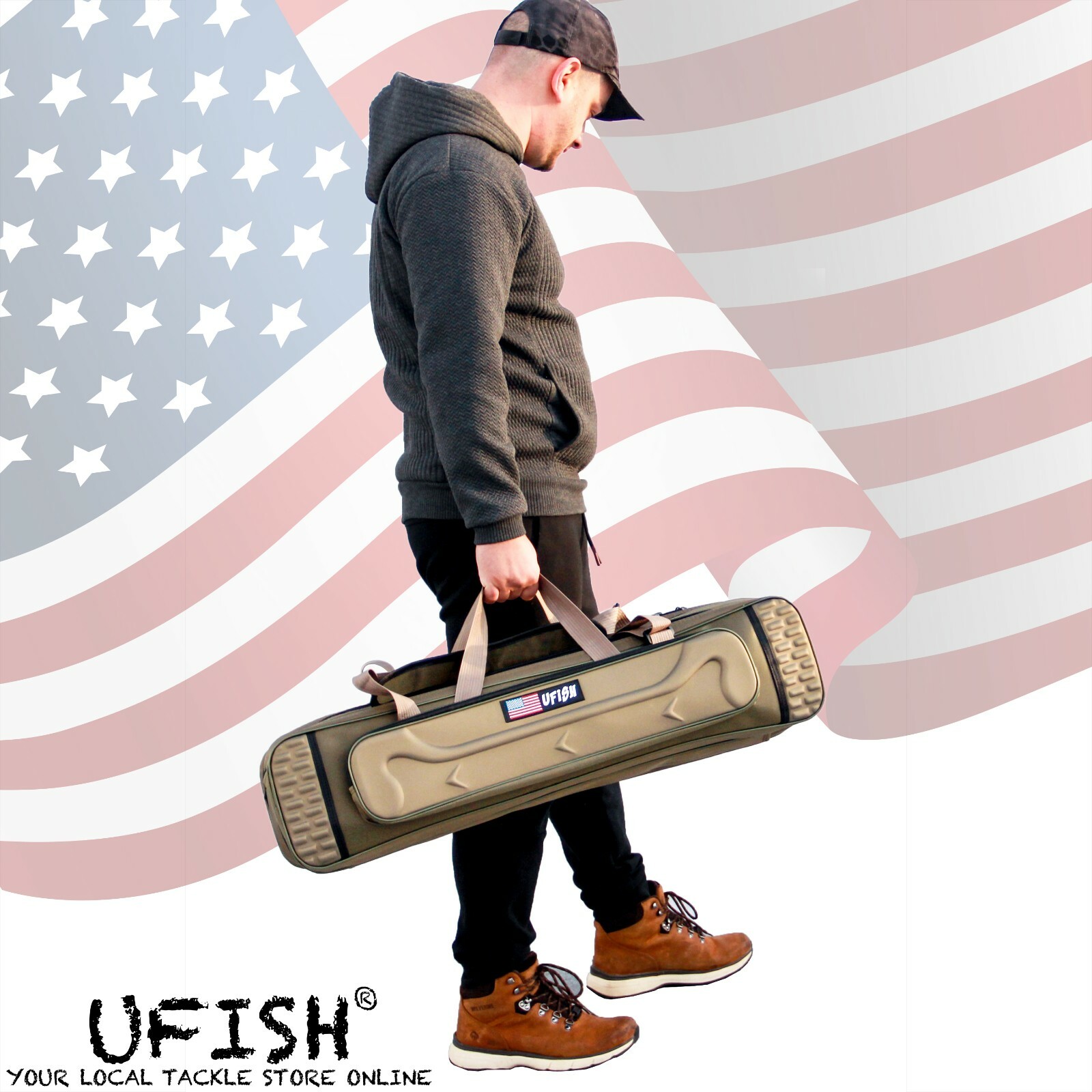 UFISH Fishing Rod Bag Pole Travel Case with Tackle Storage Comfortable Fishing