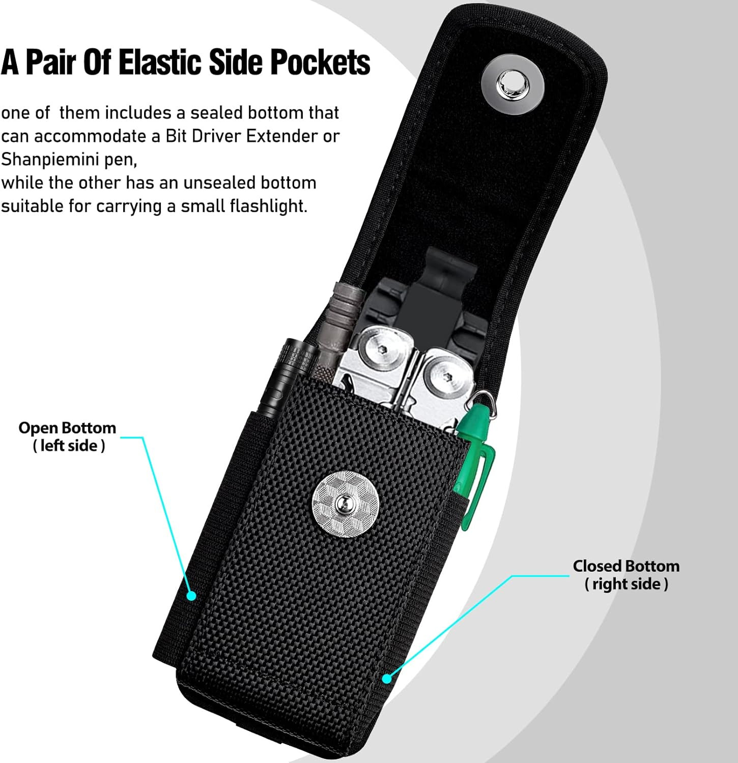 Multitool Sheath for Leatherman EDC Belt Organizer Tool Holster Pouch, Black