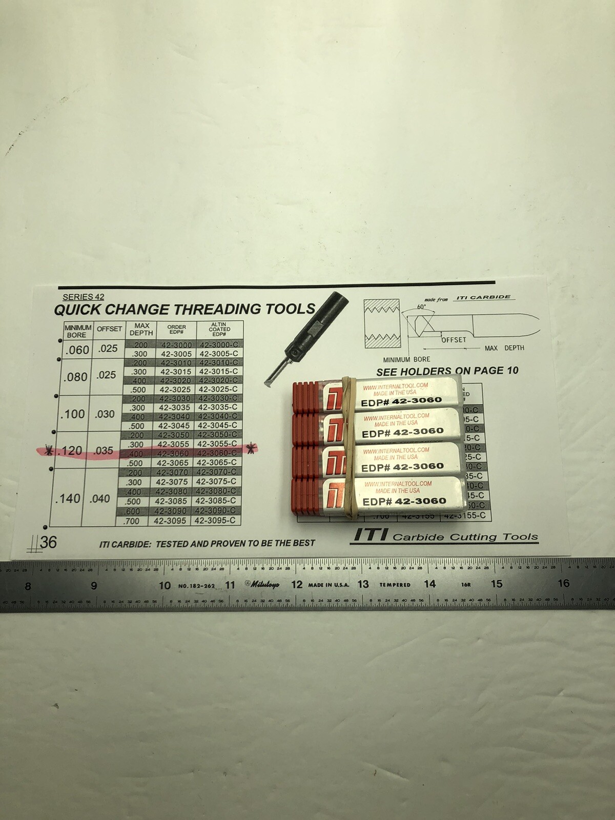 NEW ITI Internal Tool #42-3060 Thread Mill.LOT OF 4 See Photos.
