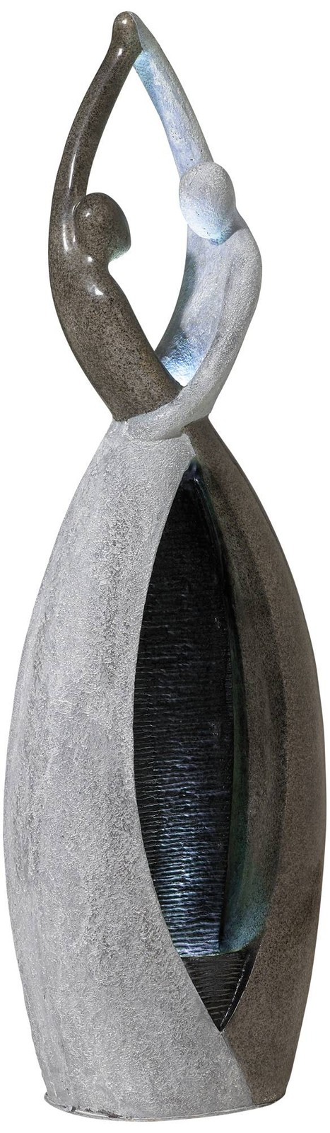 Modern Outdoor Floor Water Fountain with LED Light, 57-Inch