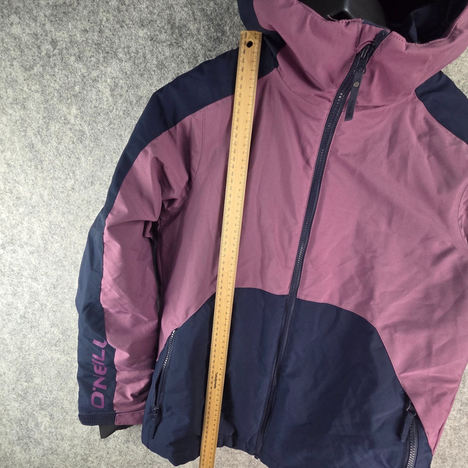 O'Neill Jacket Girls 16 Pink Blue Ski Snow Jacket Winter Hoodie 14928