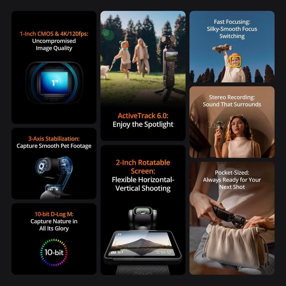 DJI Osmo Pocket 3-Axis Stabilizer and 4K Handheld Camera