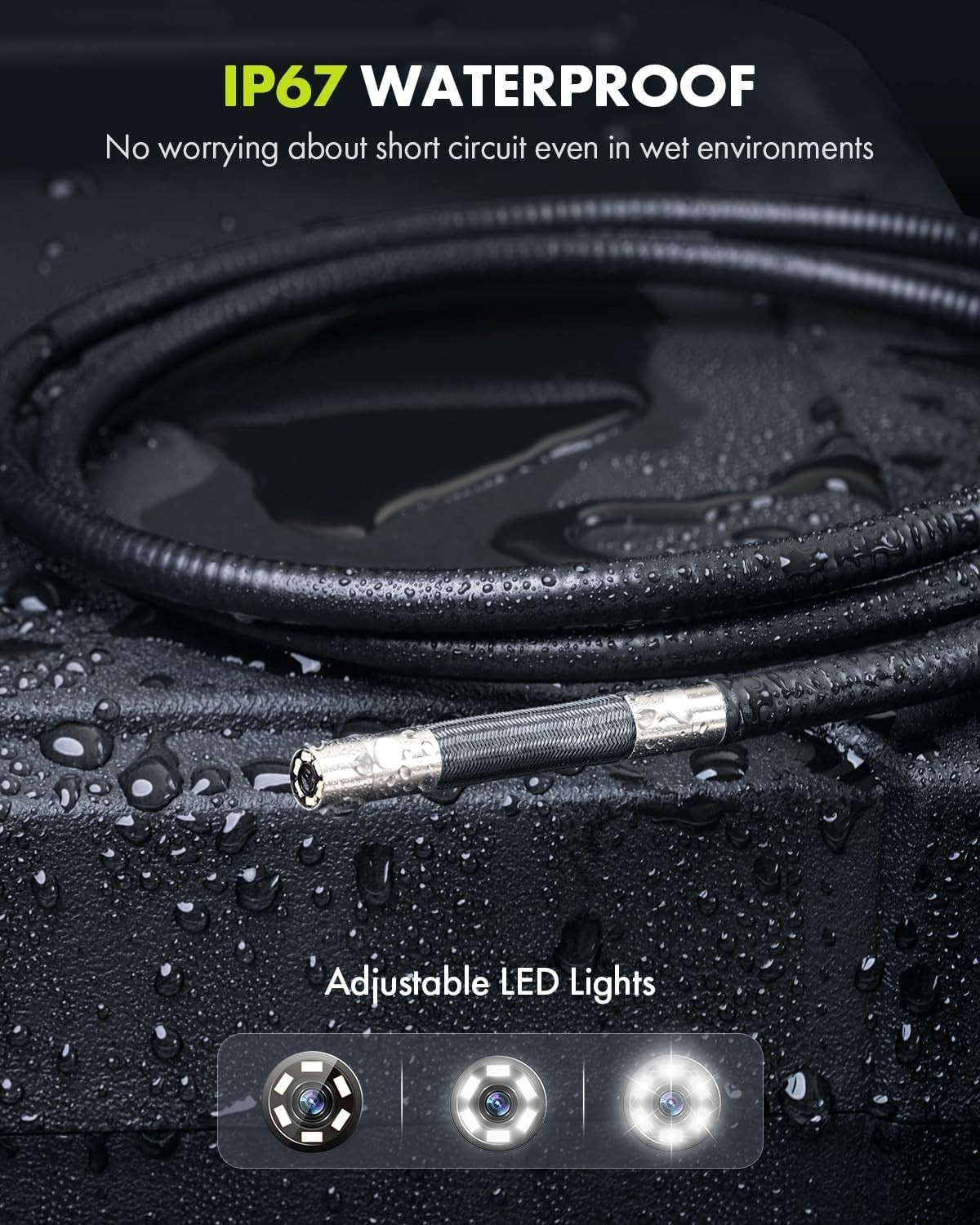 360° 4 Ways Articulating Borescope Inspection Camera Industrial Endoscope 6.5mm