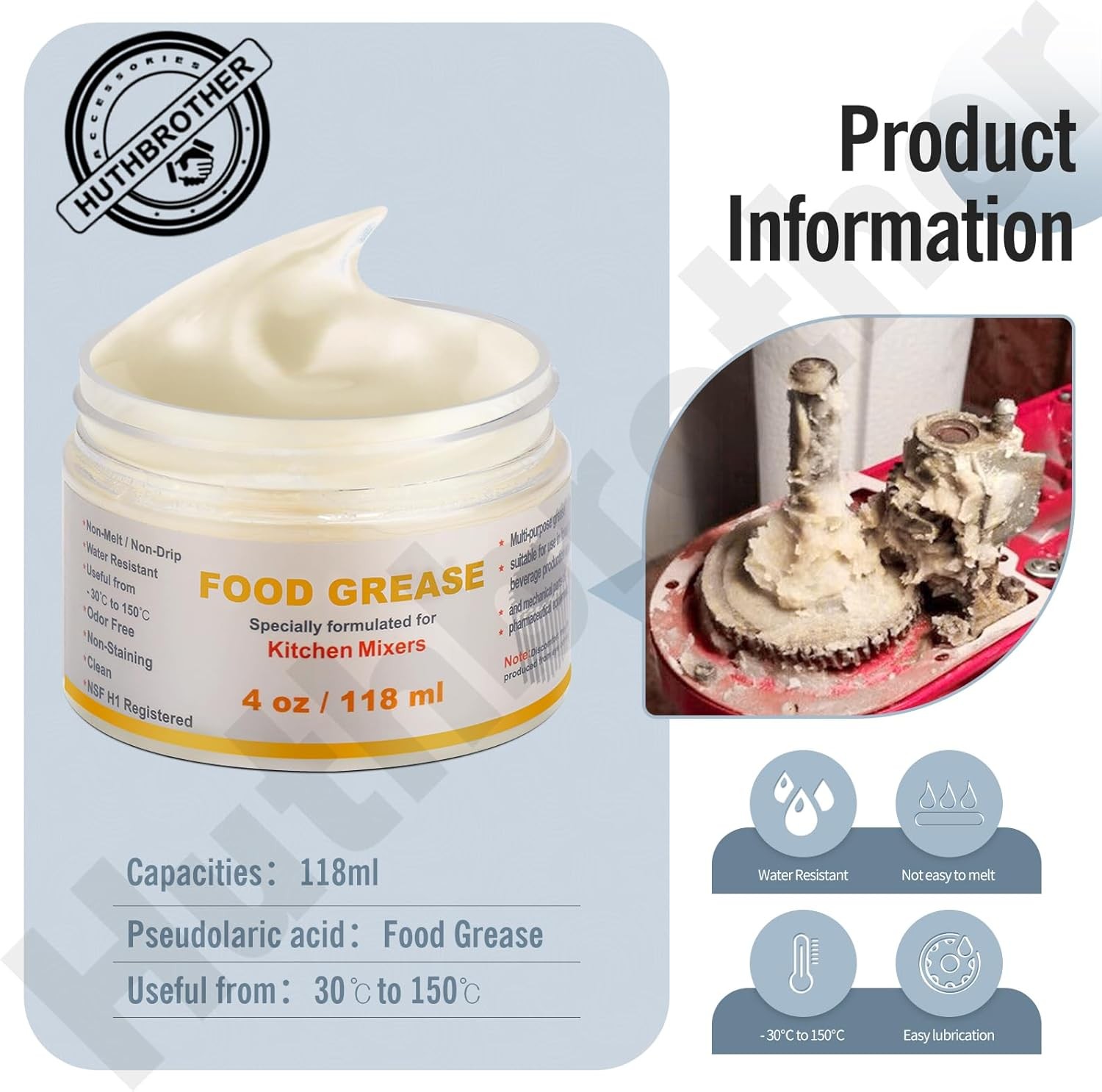 4 Oz Food Grade Grease for kitchen Aid Stand Mixer - by Huthbrother,...