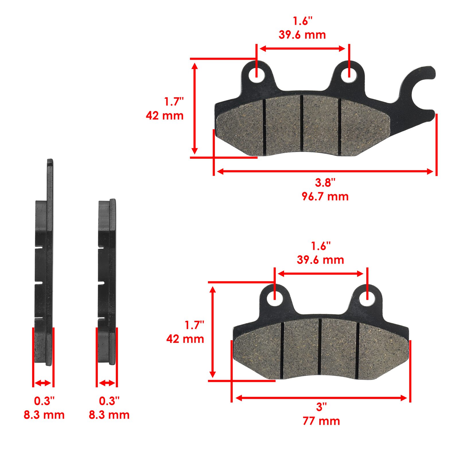 Front And Rear Brake Pads for Yamaha Rhino 660 YXR660F YXR 660F 2004-2007