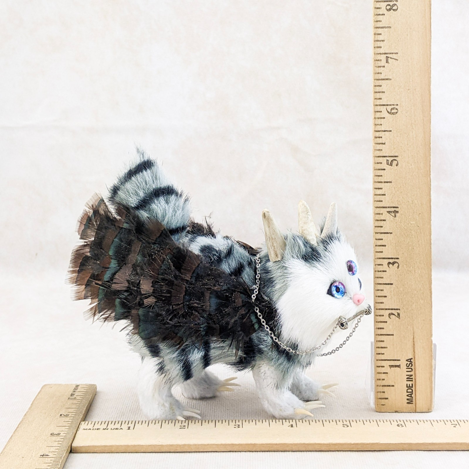 Faux Monster Cat Cryptid display Purogriff cousin to Hippogriff oddities gift