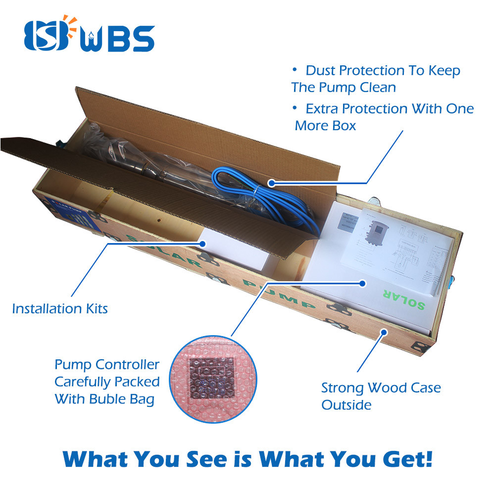 4" Deep Well Stainless Steel Solar Water Pump 110V 2HP Submersible + Controller