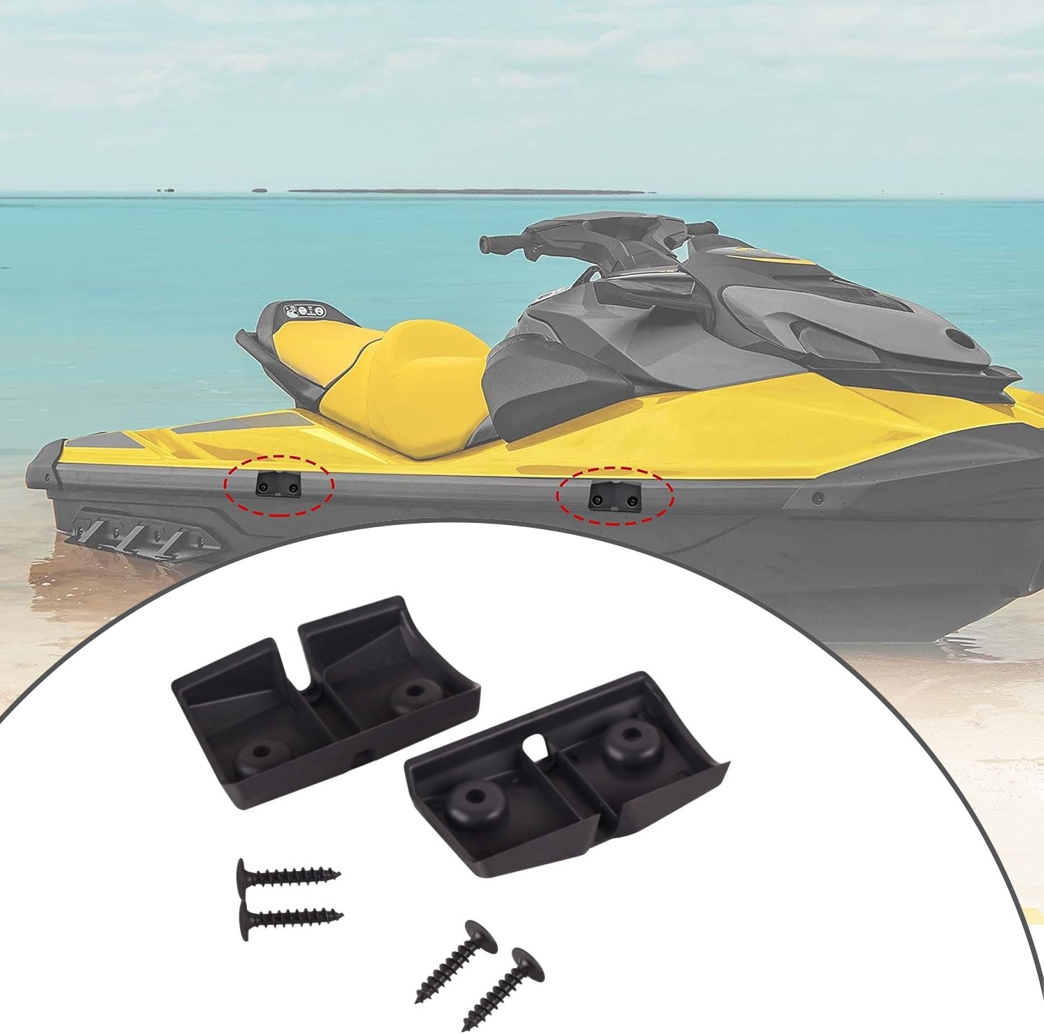 2x 295100944 Snap-in Fenders with Screws For Sea-Doo GTI, GTR & WAKE 170 / RXP-X