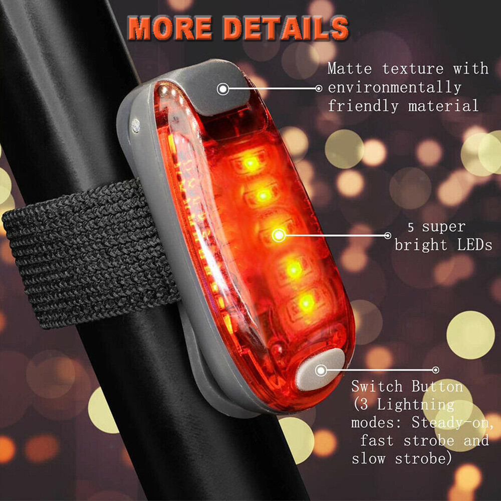 Night Safety Light 5 LEDs Strobe Waterproof Running Jogging Cycling Warning Lamp