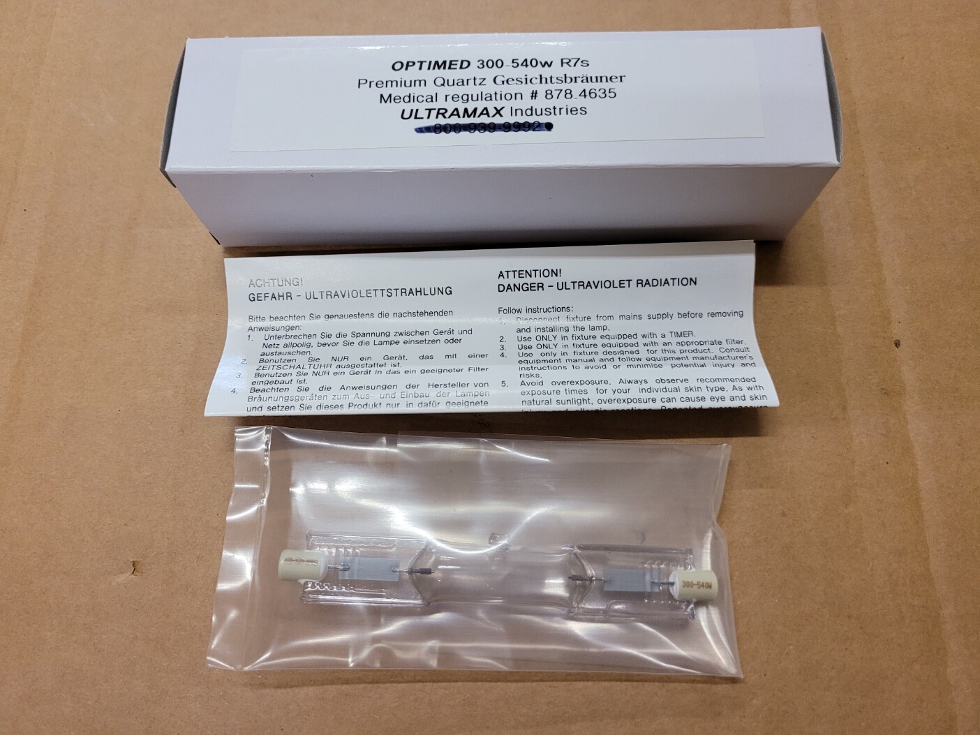 Facial Tanning Lamp ULTRAMAX Optimed 300-540w R7s Premium Quartz lamp