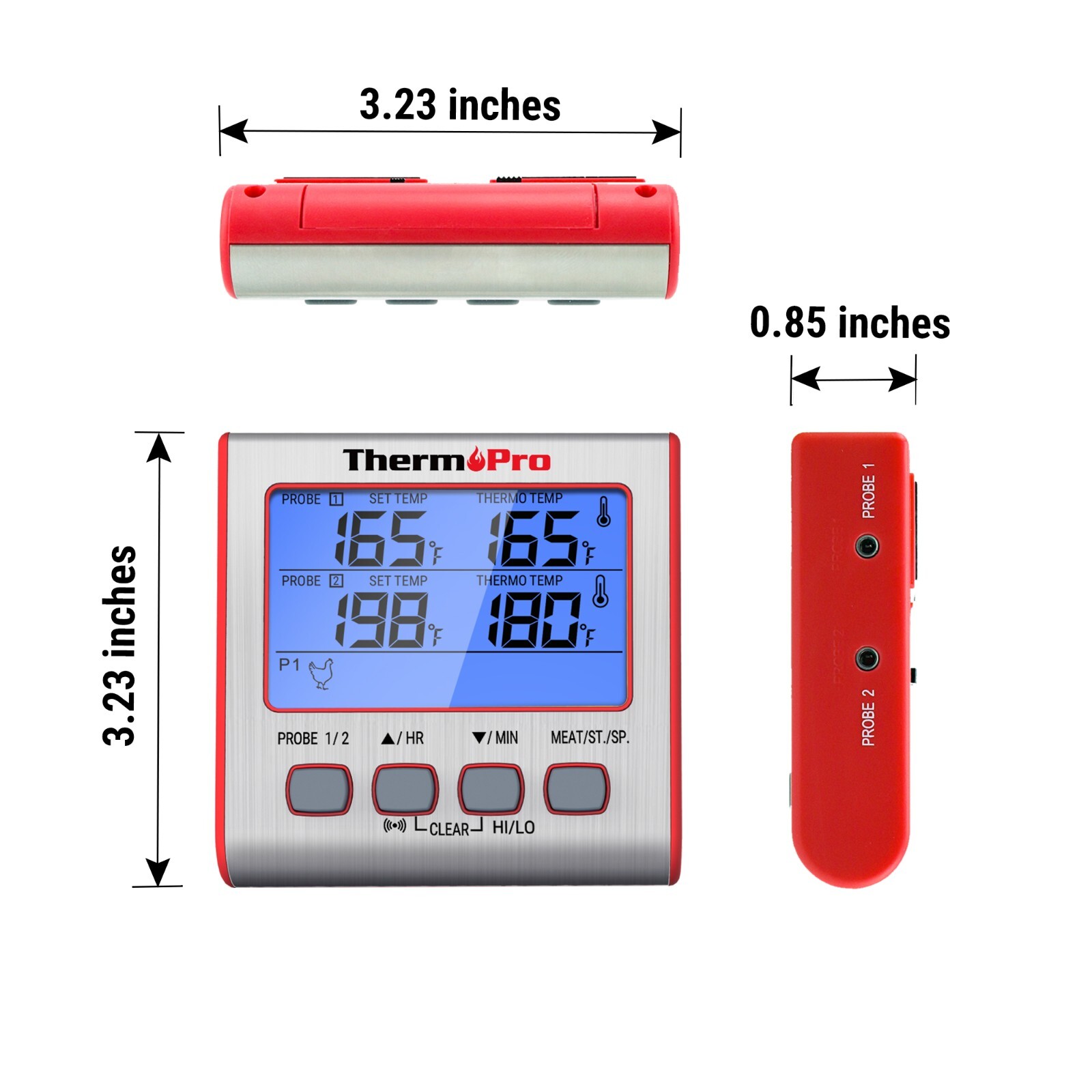 ThermoPro TP17W Thermometer Dual Probe Digital Cooking Grill Thermometer w/Timer