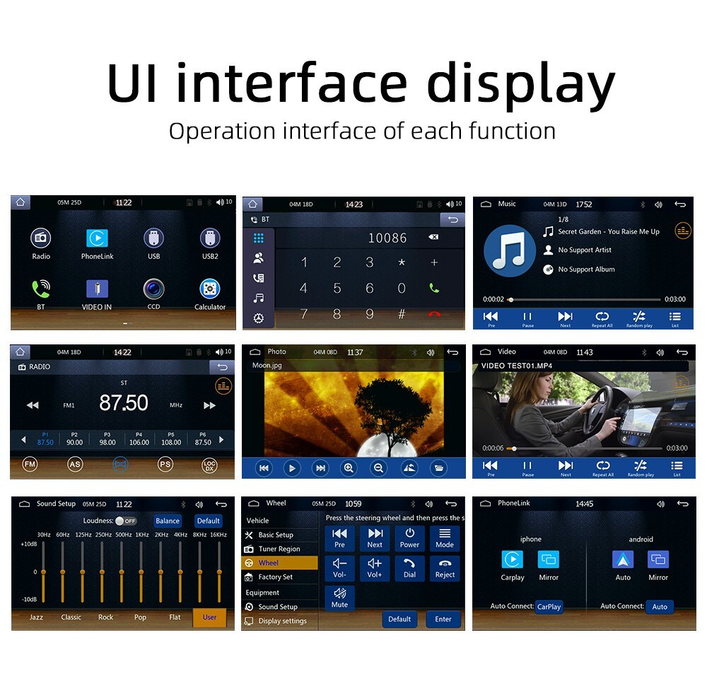 Single Din Car Stereo Radio Bluetooth MP5 Player For Apple Carplay Android Auto