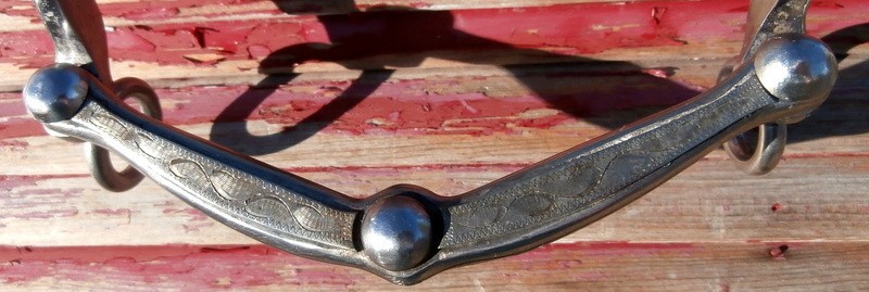 Vintage Silver Concho Low Port Heavy Weight Horse Show Curb Bit 2 in. Conchos