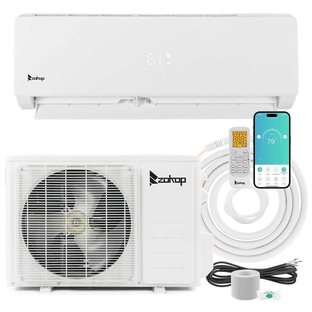 ZOKOP 9,000 - 18,000 BTU Ductless Mini Split Air Conditioner Inverter Heat WIFI