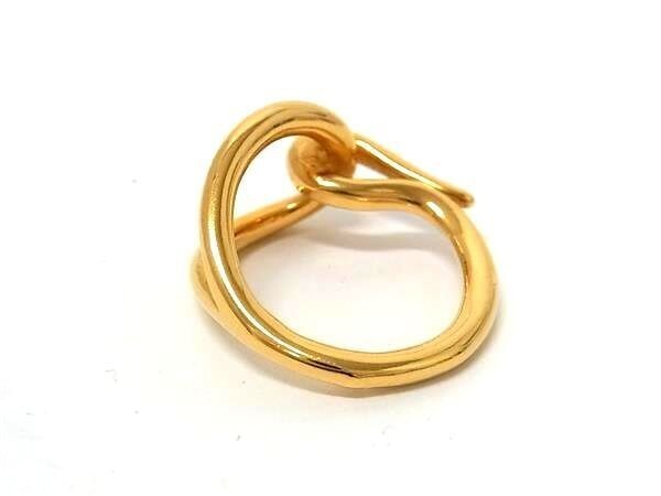Hermes Jumbo Gold Metal Scarf Ring Accessory, Unisex, Fashion Jewelry