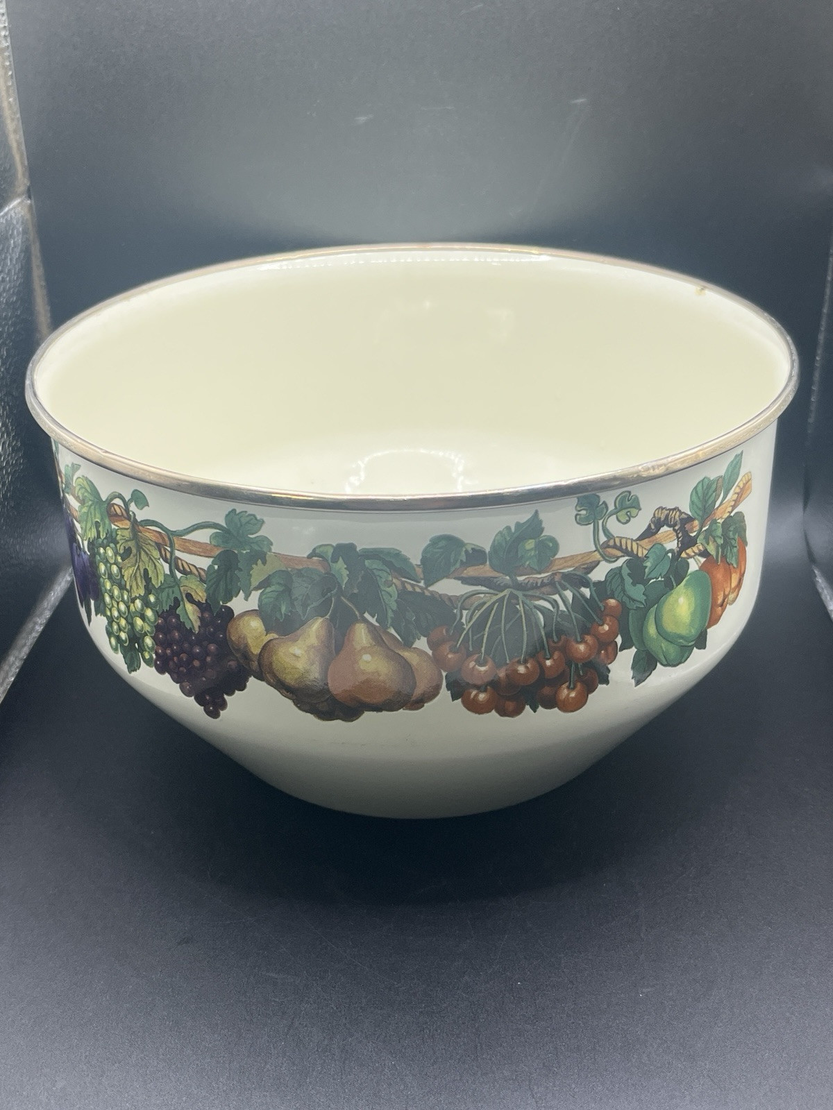 Vtg Tabletops Unlimited Large Vitroceramic Metal Enamel Bowl - Gas, Electric