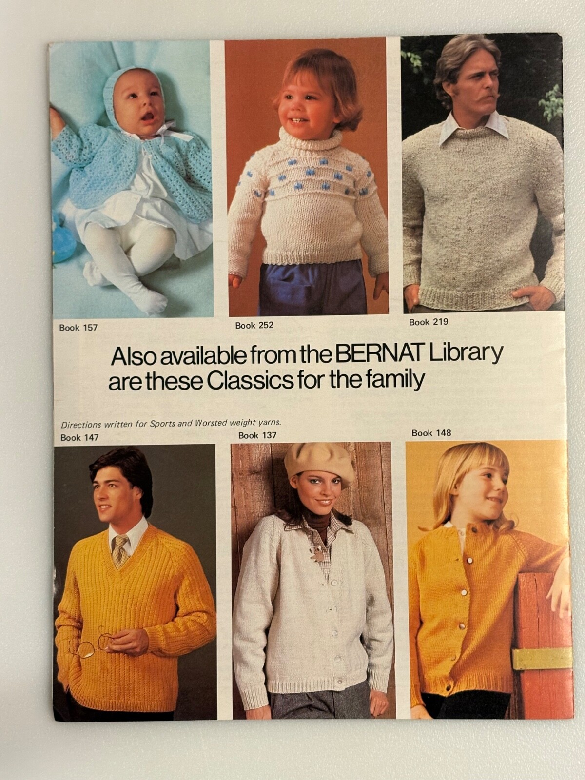 Vtg 1979 Bernat Six for a Beautiful Baby Clothes Knitting Patterns Instruction