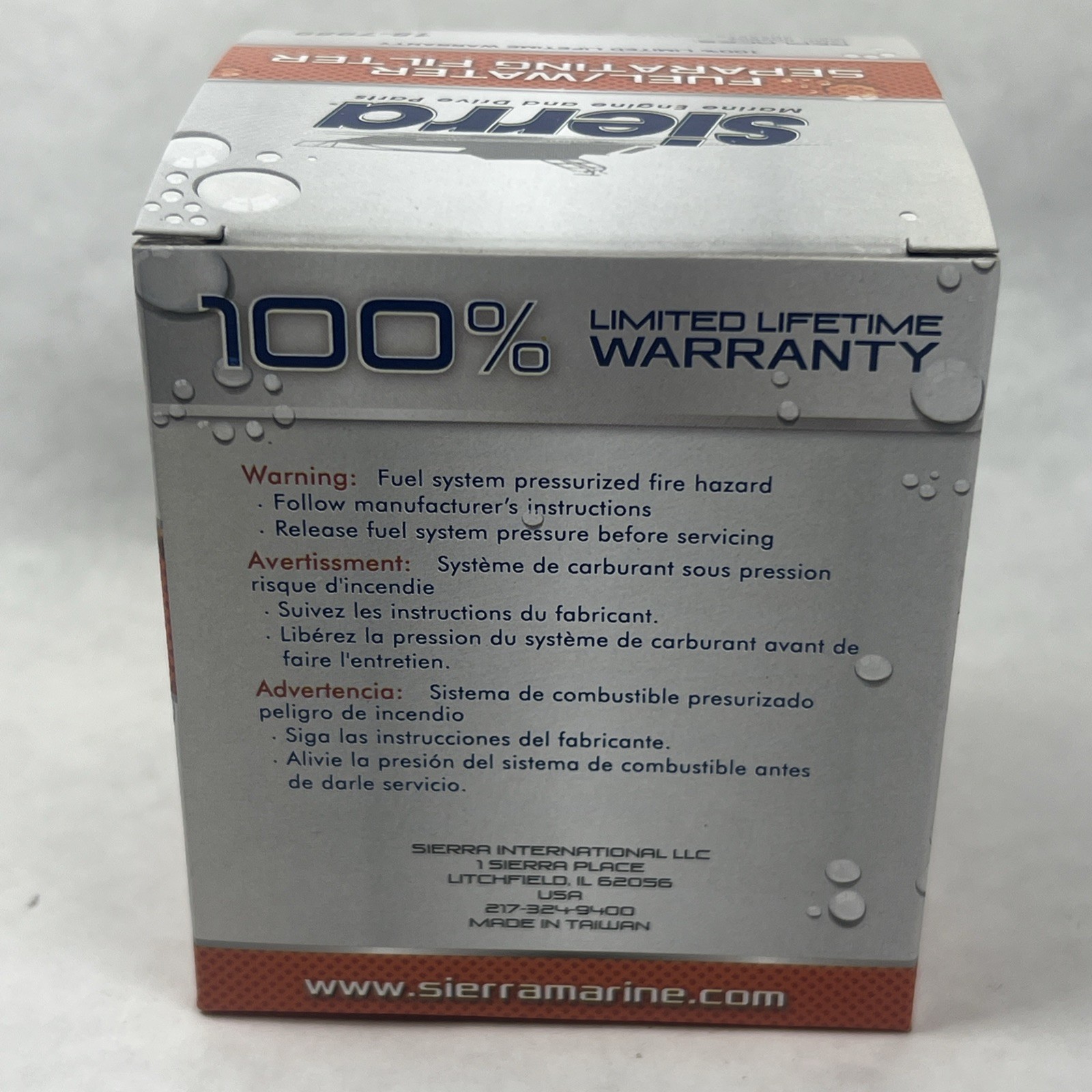 Sierra International 18-7989 Fuel Water Separator Filter. New Sealed.