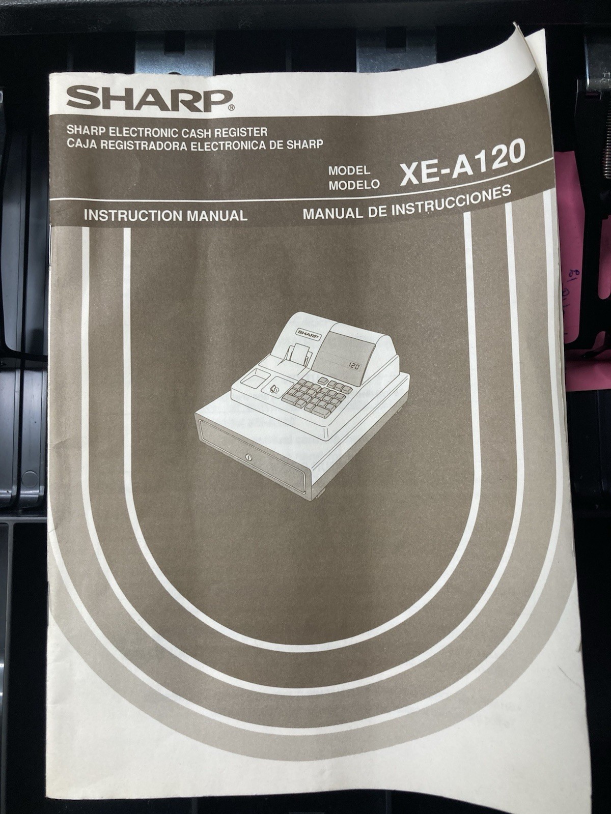 Sharp XE-A120 Electronic Cash Register With Key Cash Drawer Manual